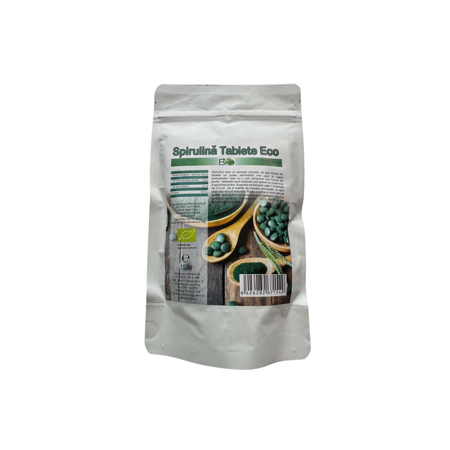 Spirulina 500 miligrame Bio 300 tablete Deco Italia