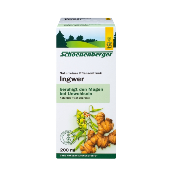 Suc Pur de Ghimbir Bio 200 mililitri Schoenenberger