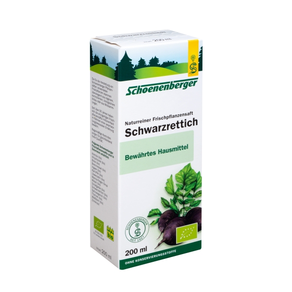 Suc Pur de Ridiche Neagra Bio 200 mililitri Schoenenberger