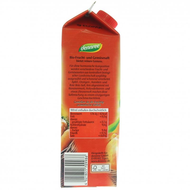 Suc Rosu de Fructe si Legume Bio 1L Deenree