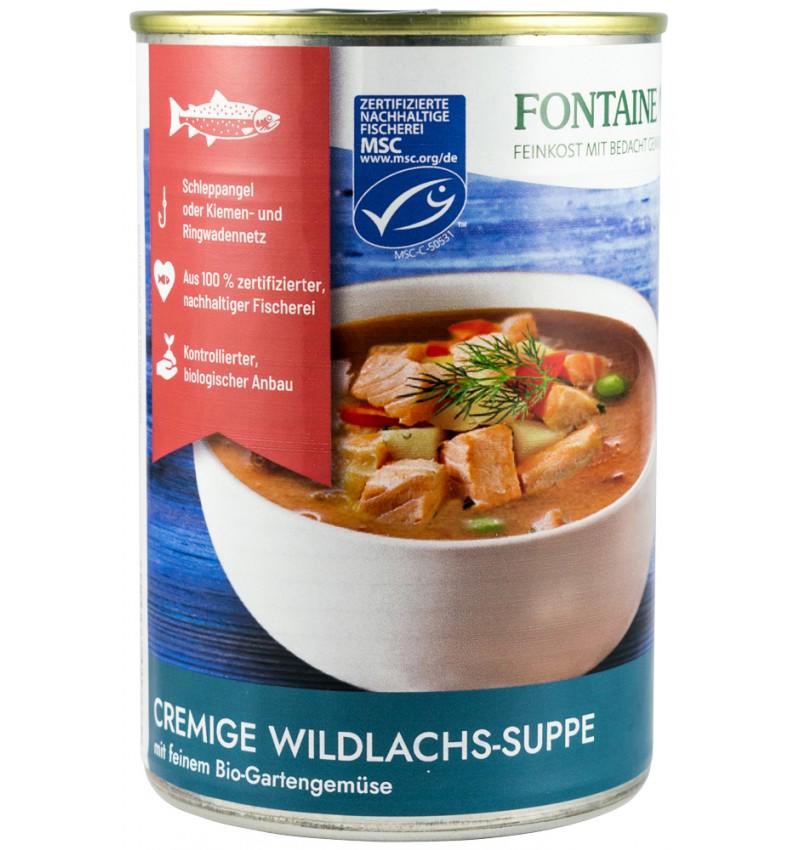 Supa Crema de Somon Salbatic cu Legume Fine de Gradina Bio 400ml Fontain