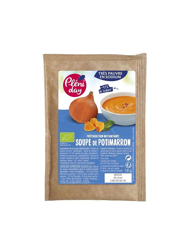 Supa Instant de Dovleac Fara Sare Bio 18gr Pleniday