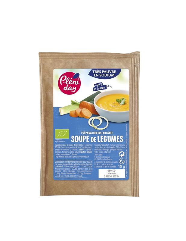 Supa Instant de Legume Fara Sare Bio 18gr Pleniday