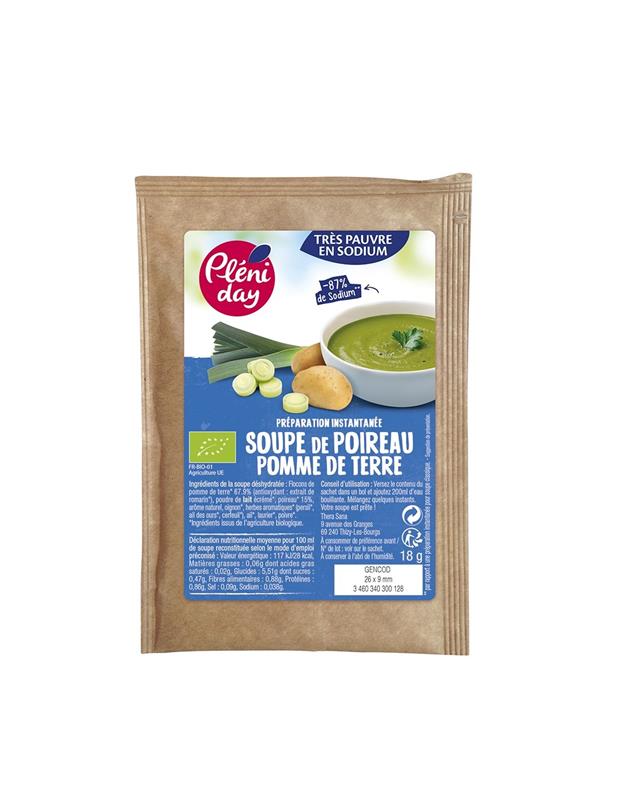 Supa Instant de Praz si Cartofi Fara Sare Bio 18gr Pleniday