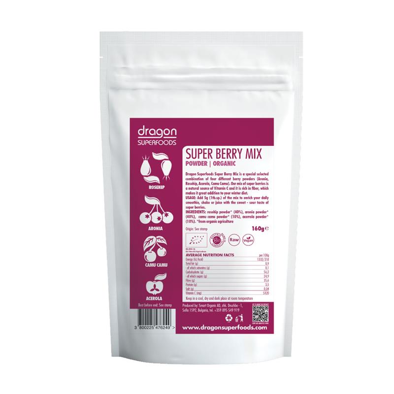 Super Berry Mix Raw Bio Dragon Superfoods 160gr