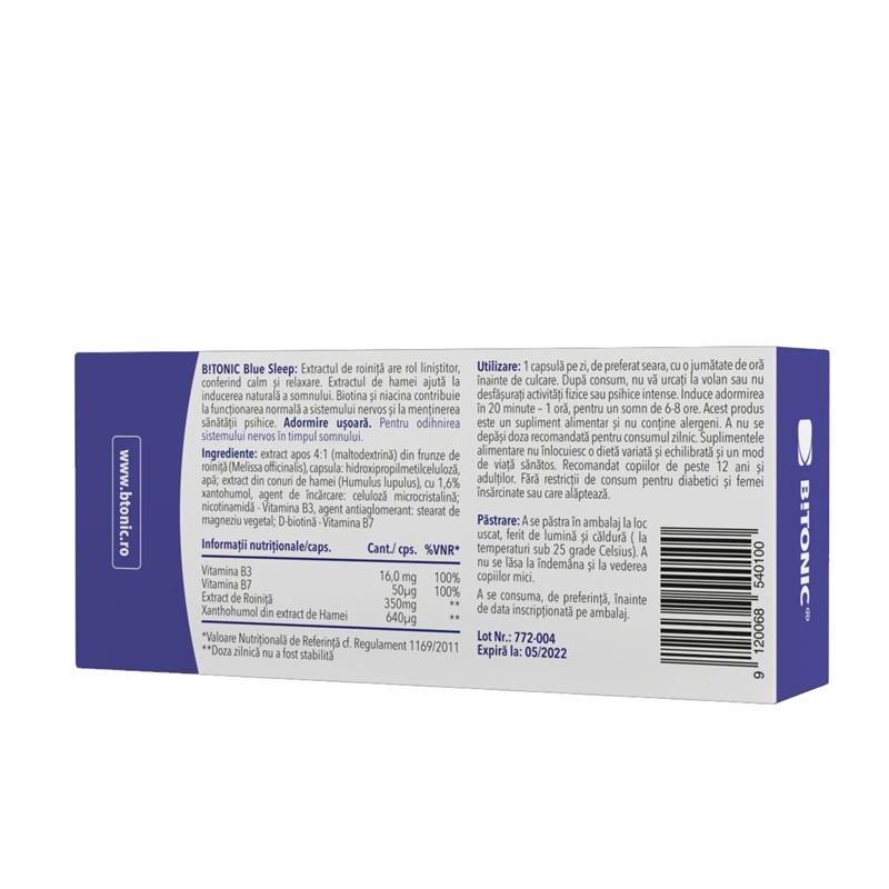 Supliment Alimentar Blue Sleep 30 capsule B!tonic