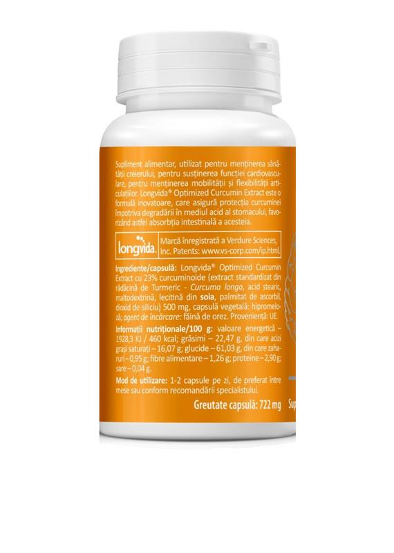 Supliment Alimentar Longvida Brain Curcumin 30 capsule Zenyth