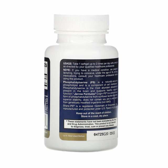 Supliment Alimentar PS 100 Fosfatidilserina 100 miligrame 60 capsule Jarrow Formulas