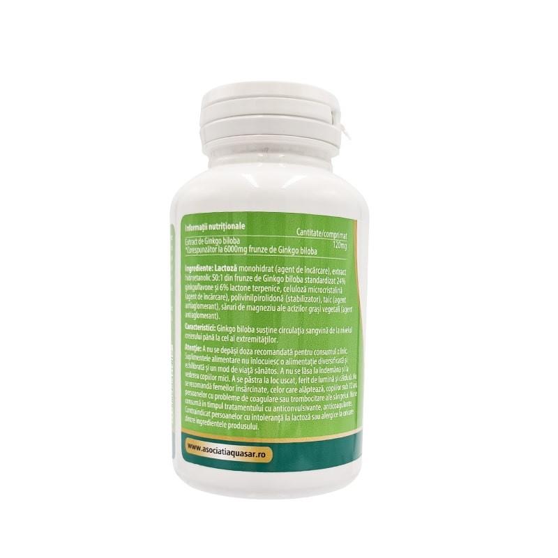 Supliment Alimentar Q-Ginkgo cu 120 miligrme de Extract de Ginkgo Biloba 60 capsule Kotys