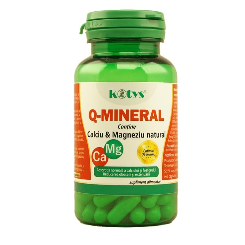 Supliment Alimentar Q-Mineral cu Calciu si Magneziu 60 capsule Kotys