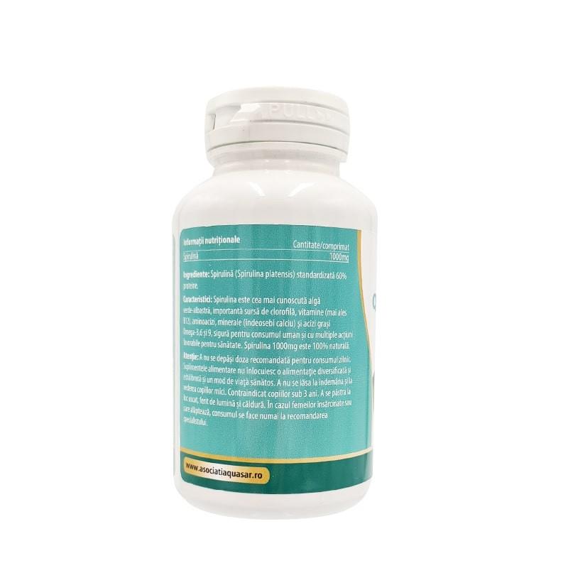Supliment Alimentar Q-Spirulin cu 1000 miligrame Extract de Spirulina 60 capsule Kotys