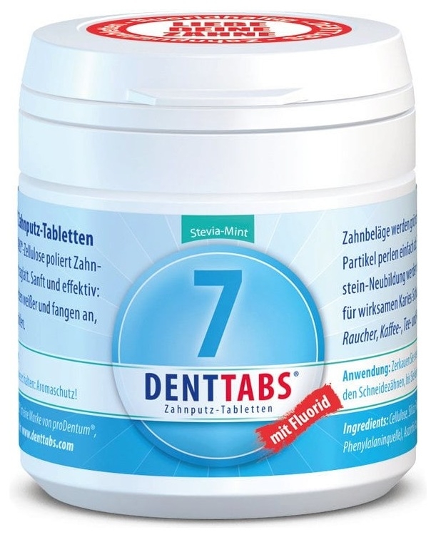 Tablete pentru Curatarea Dintilor cu Menta si Stevie cu Flor 125tb Denttabs