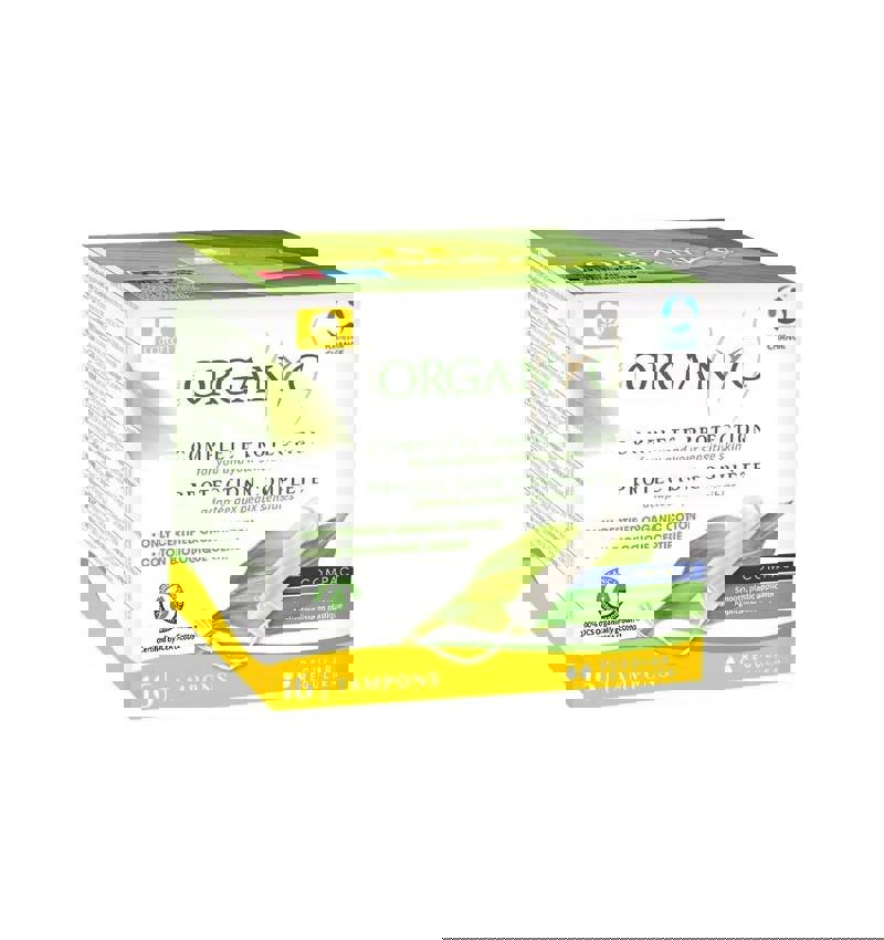 Tampoane din Bumbac Organic cu Aplicator 16 bucati Organyc
