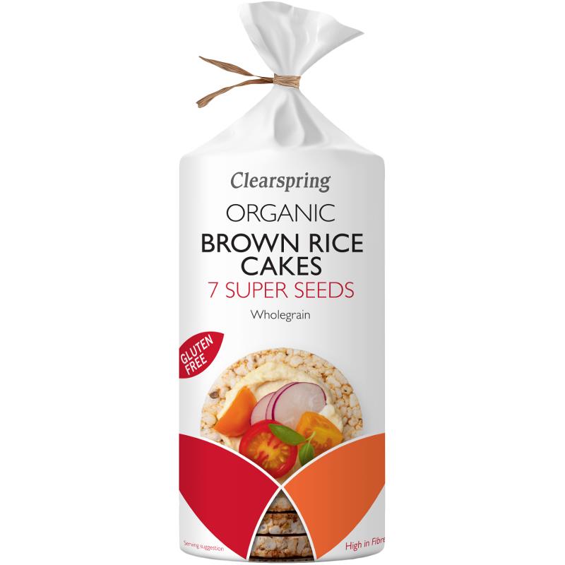 Tartine de Orez Brun cu Seminte Eco 120gr Clearspring