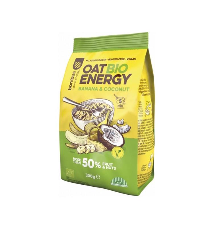 Terci de Ovaz cu Banane si Nuca de Cocos Bio Energy 300 grame  Bombus
