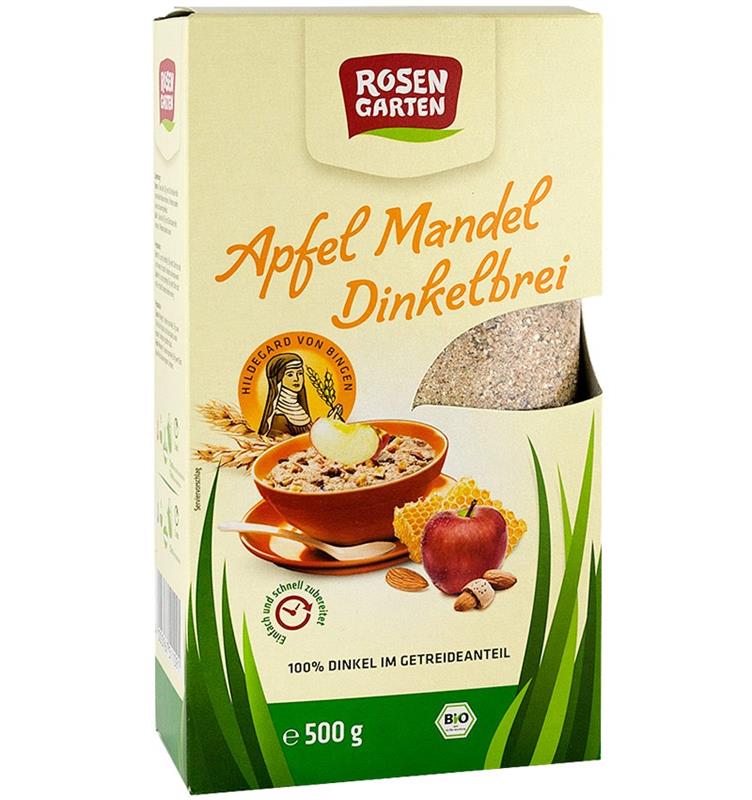 Terci din Grau Spelta cu Mere si Migdale Bio 500gr Rosen Garten