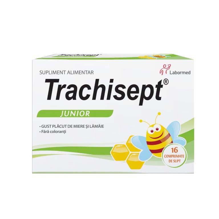 Trachisept Junior cu Miere si Lamaie 16 capsule Labormed
