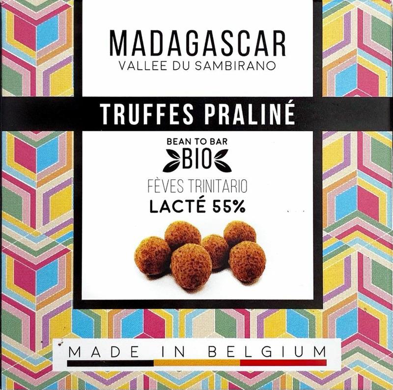 Trufe de Ciocolata Belgiana Artizanala cu Praline Madagascar Bio 75 grame Millesime Chocolat