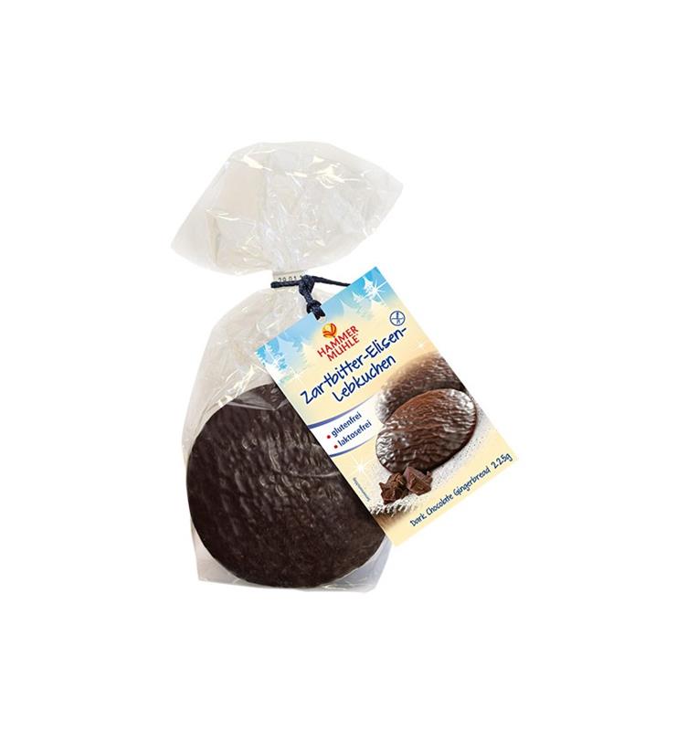 Turta Dulce Invelita in Ciocolata Neagra Fara Gluten Elisen 225gr Hammer Muhle
