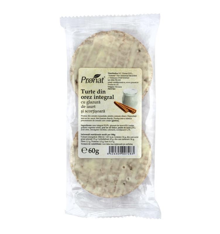 Turte din Orez Integral cu Galzura de Iaurt si Scortisoara 60gr Pronat