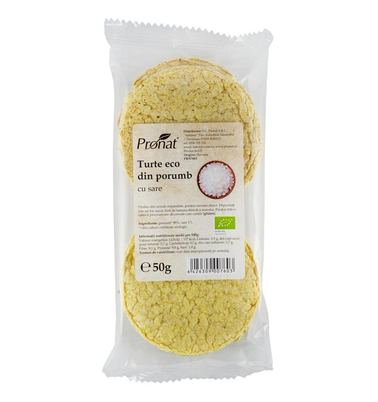 Turte din Porumb cu Sare Bio 50gr Pronat