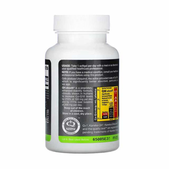 Ubiquinol QH-Absorb Q10 Kaneka 200 miligrame Jarrow Formulas