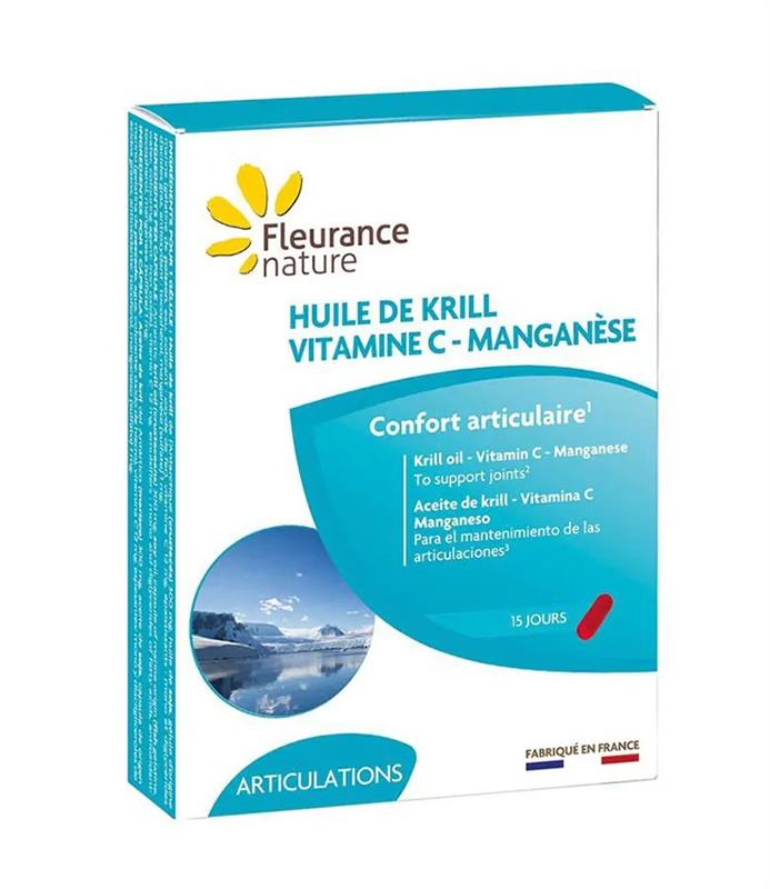 Ulei de Krill, Vitamina C si Mangan 15 capsule Fleurance Nature