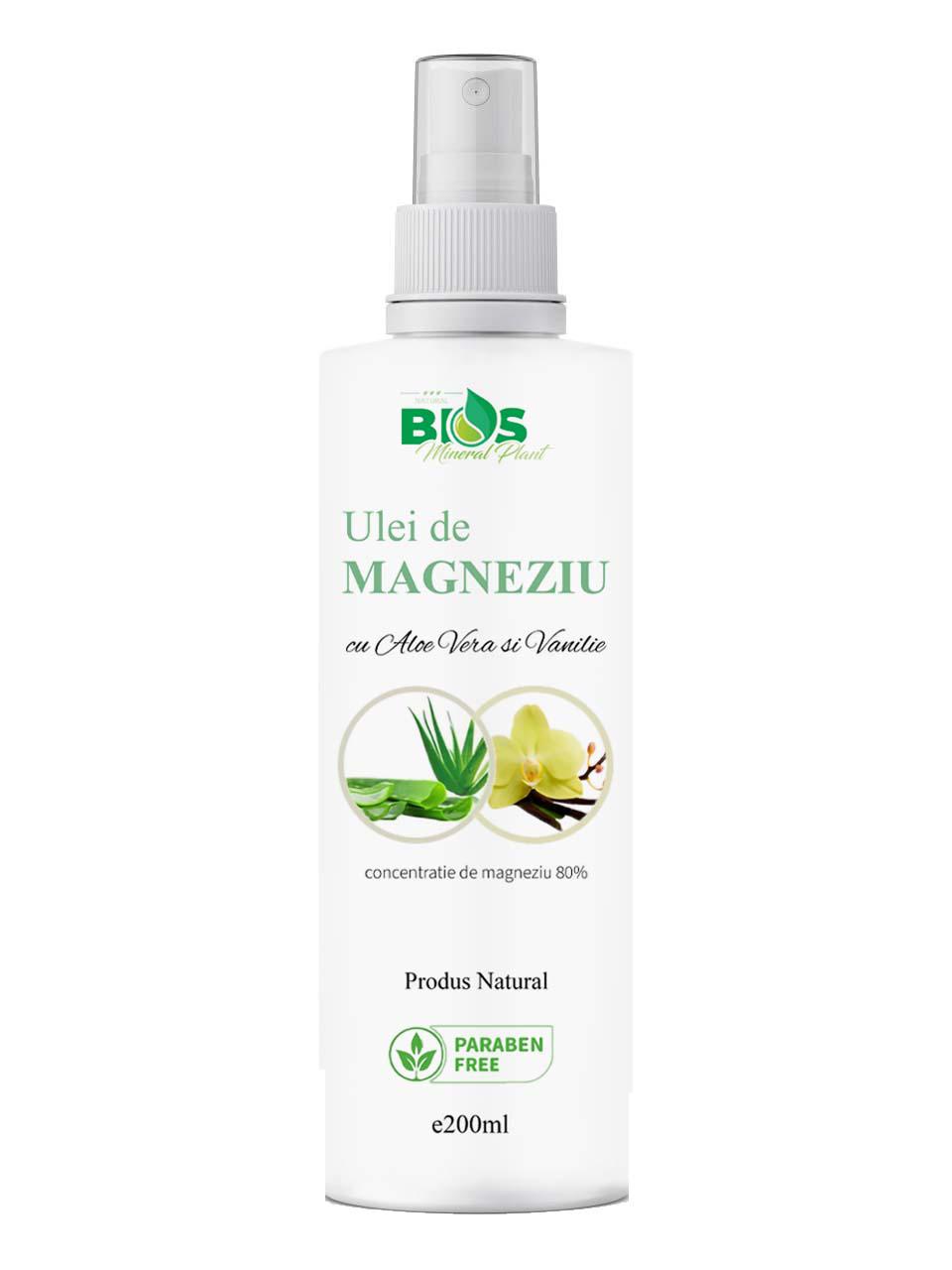 Ulei de Magneziu cu Aloe Vera si Vanilie 200 mililitri Bios Mineral Plant