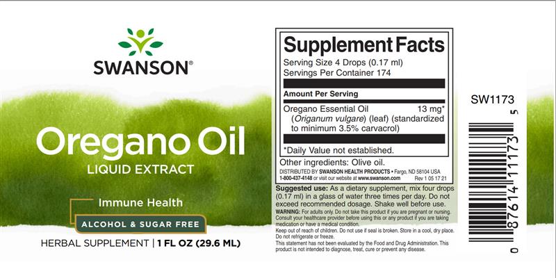 Ulei de Oregano Salbatic 29.6 mililitri Swanson
