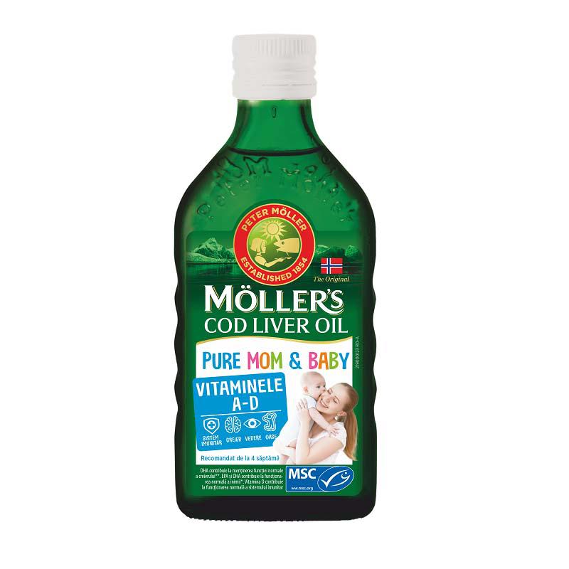 Ulei din Ficat de Cod Pure Mom and Baby 250 mililitri Moller's
