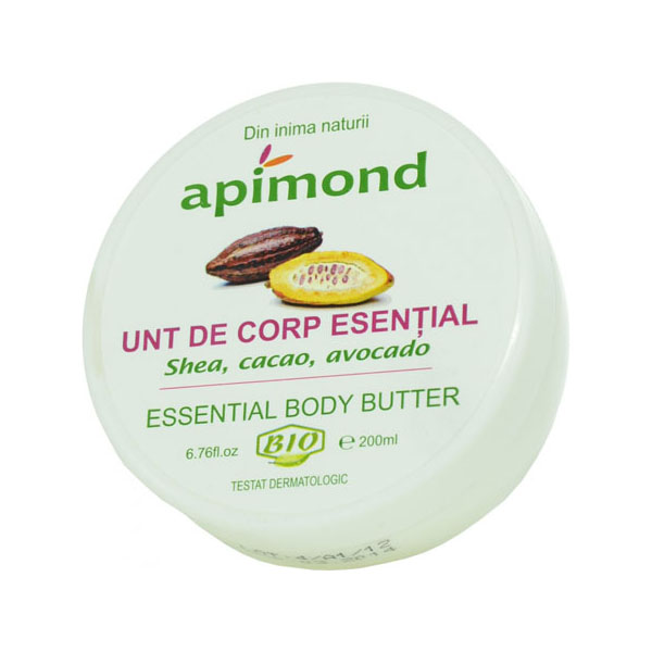 Unt de Corp Esential cu Shea, Cacao si Avocado Eco Apimond 200ml