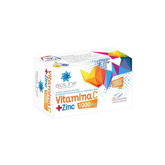 Vitamina C 1000 miligrame + Zinc BioSunLine 30 comprimate Helcor