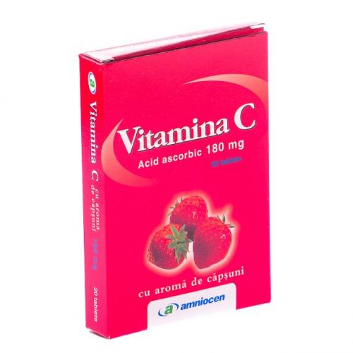 Vitamina C 180mg Capsuni Amniocen 24tbl