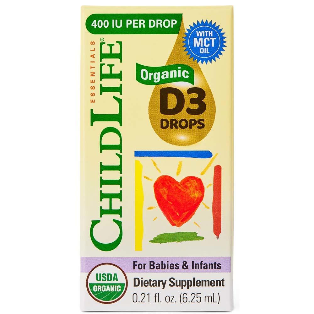 Picaturi Organice cu Vitamina D3 Childlife Essentials 400 UI 6.25 mililitri Secom
