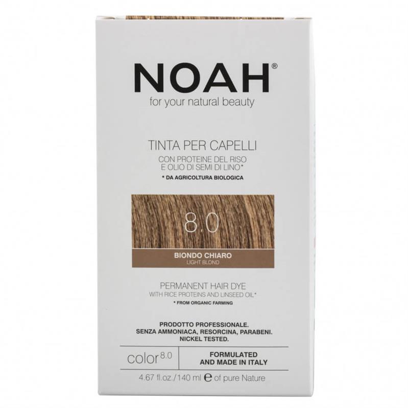 Vopsea de Par Naturala Fara Amoniac Blond Deschis 8.0 140 mililitri Noah