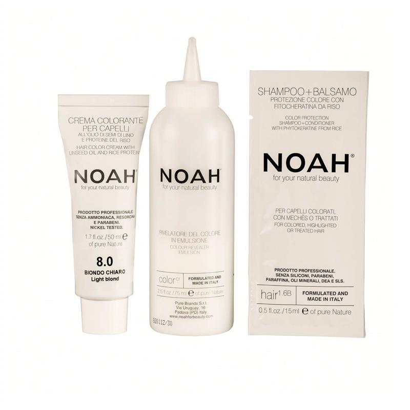 Vopsea de Par Naturala Fara Amoniac Blond Deschis 8.0 140 mililitri Noah