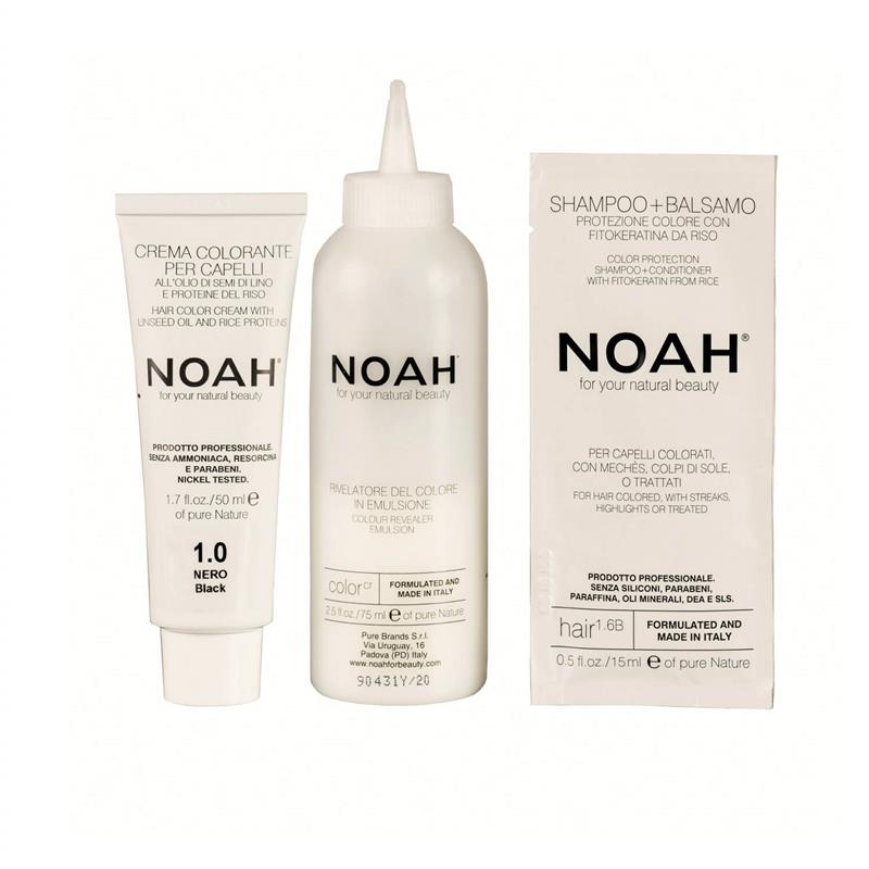 Vopsea de Par Naturala Fara Amoniac Negru 1.0 140 mililitri Noah