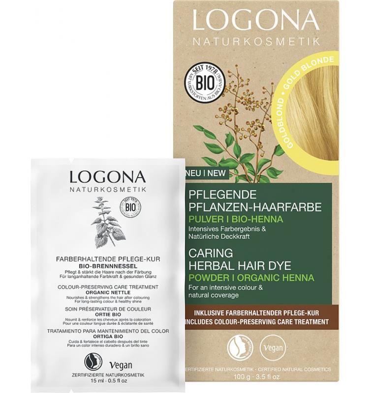 Vopsea de Par pe Baza de Plante Bio, Blond Auriu 100 grame Logona