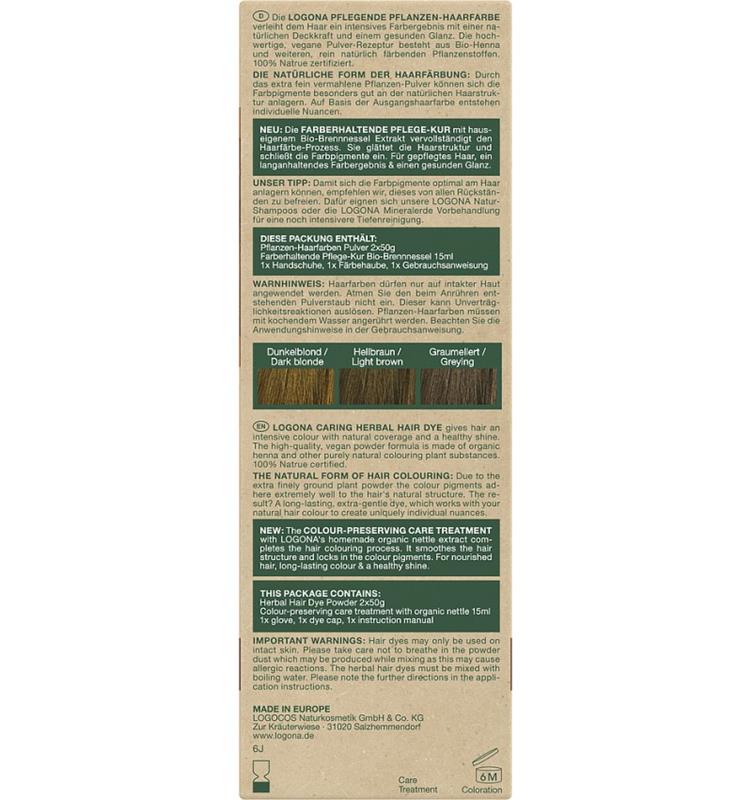 Vopsea de Par pe Baza de Plante Bio, Maro Chihlimbar 100 grame Logona