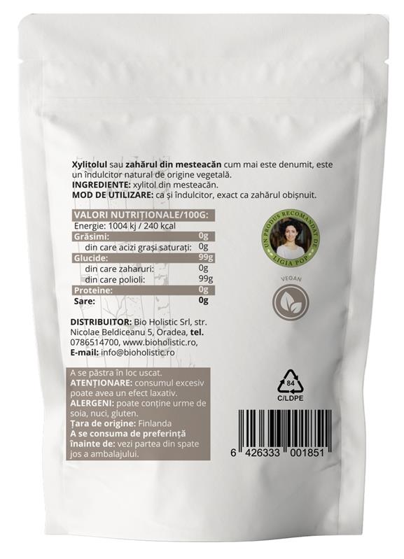 Xylitol Finlandez ( Zahar de Mesteacan) 500 grame Obio