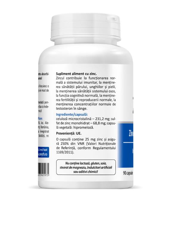 Zinc 25 miligrame 90 capsule Zenyth